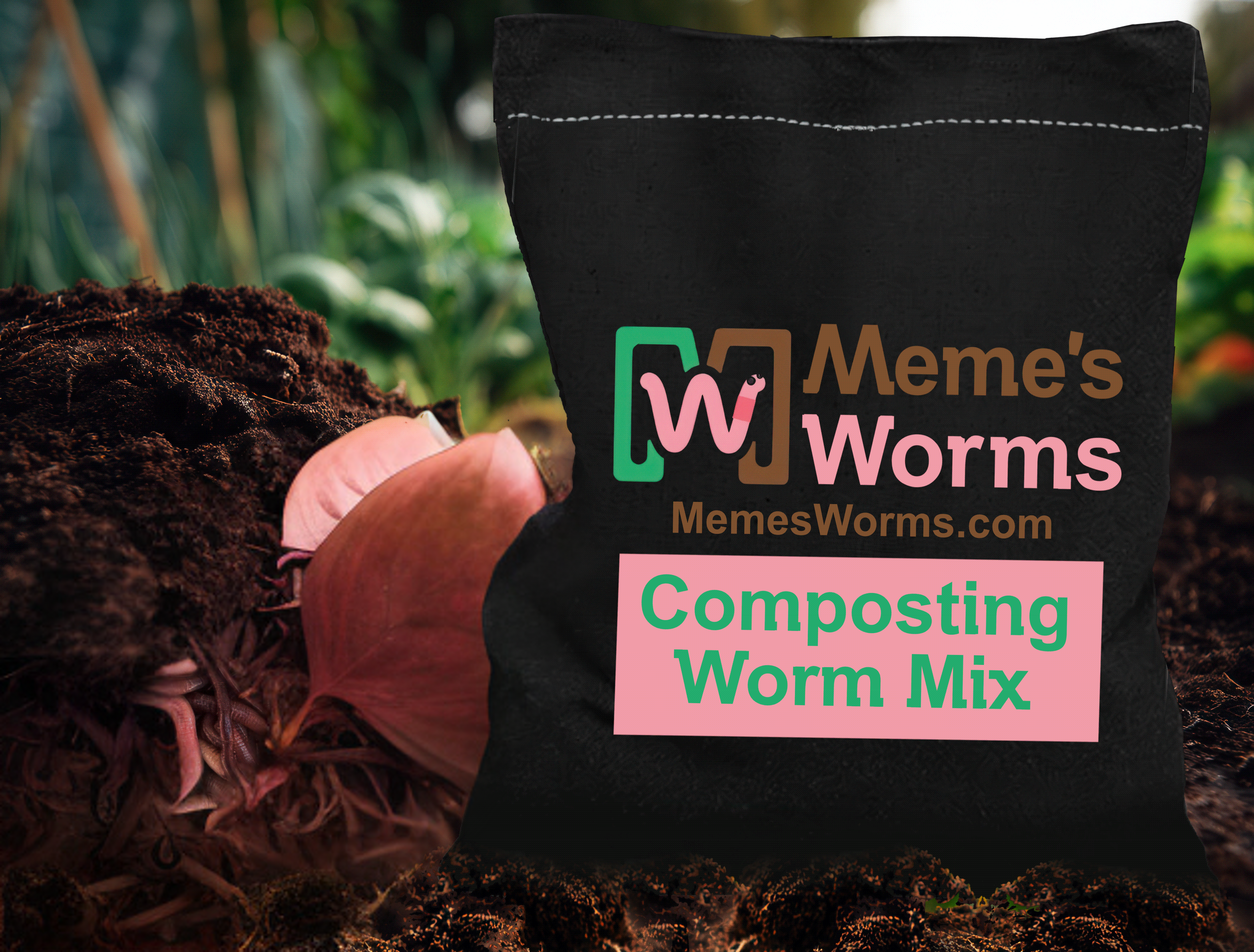 Composting Worm Mix -Red Wigglers and European Nightcrawlers